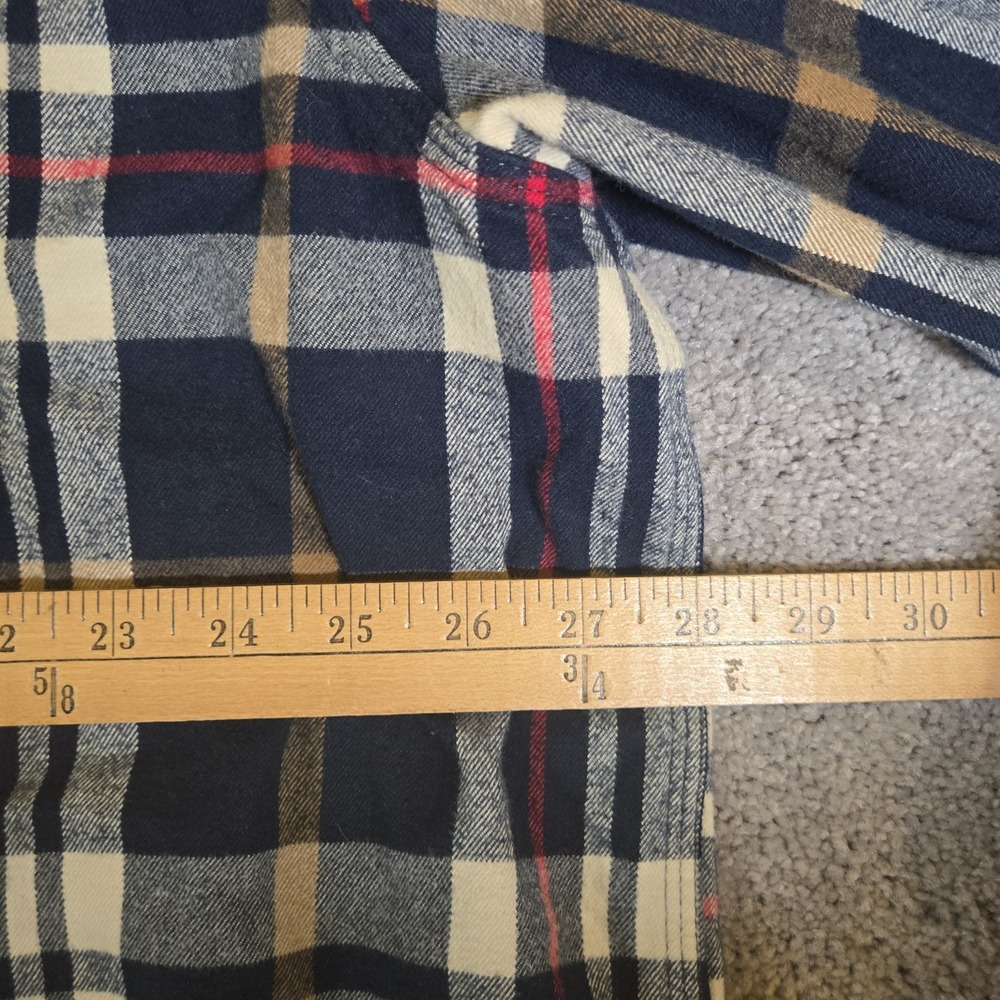 Carhartt Heavyweight Flannel Button Up Plaid Shirt Original Fit Size 3XL Navy - Picture 6 of 7